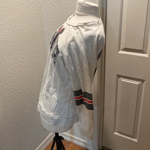 Disney Parks Minnie Mouse Pullover Varsity Sweatshirt Lightweight EUC Sz L - Picture 2 of 7